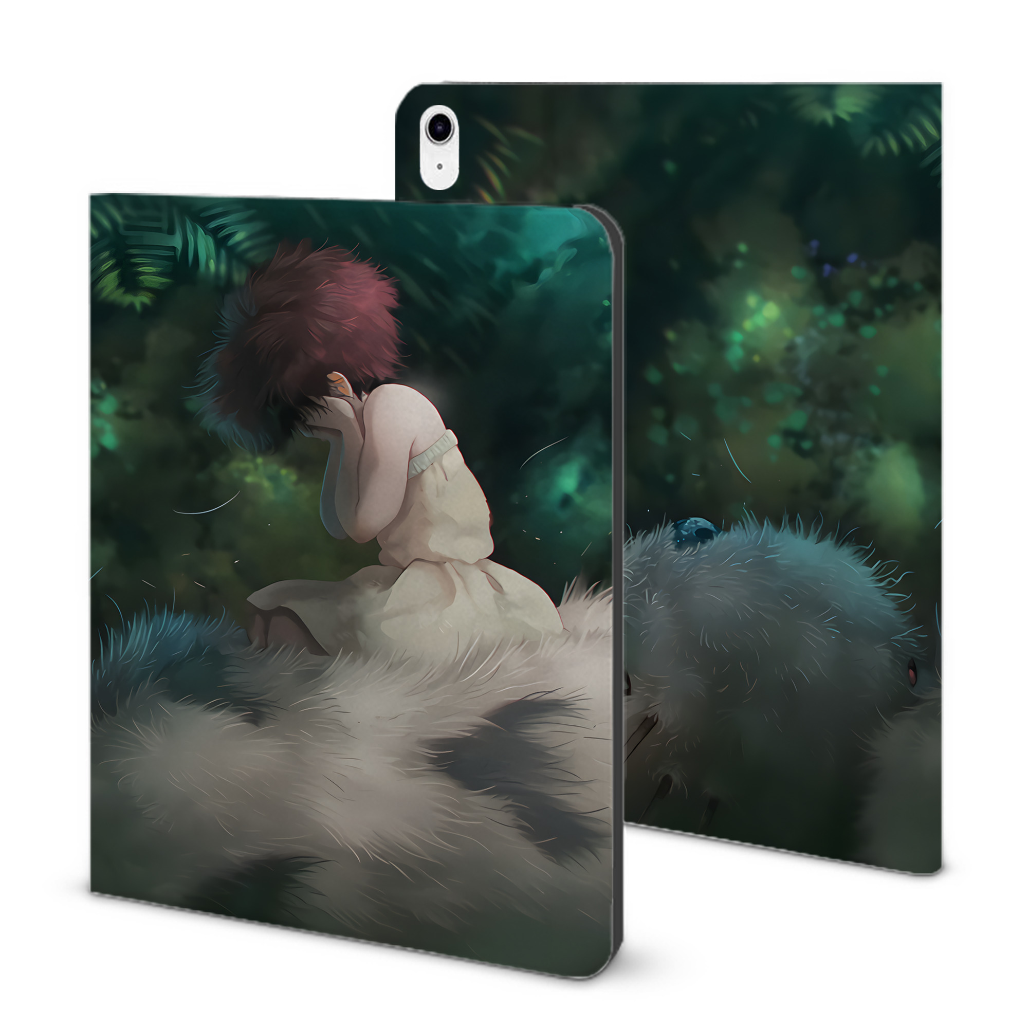 （画像用） となりのトトロ 草壁メイ 草壁サツキ My Neighbor Totoro Satsuki Kusakabe Mei Kusakabe IPad ケース ブック型 PUレザー TPU 耐衝撃 軽量 薄型 ペン収納なし 全面保護 IPad 各モデル対応